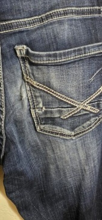 BKE Buckle Alec Jeans Mens 29x34 Blue Faded Stretch Denim Straight Leg Low Rise - Picture 5 of 10